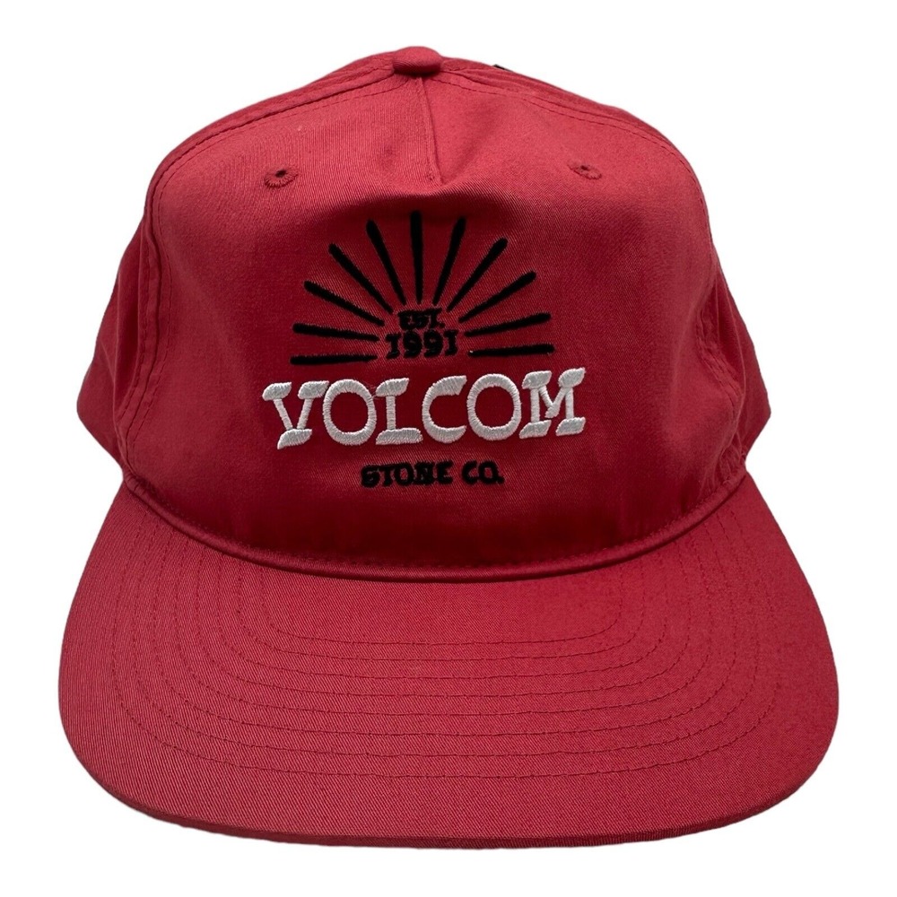 Volcom Stone Co. Hat Cap Snap Back Pink Moxey Adjustable Casual Skate Streetwear